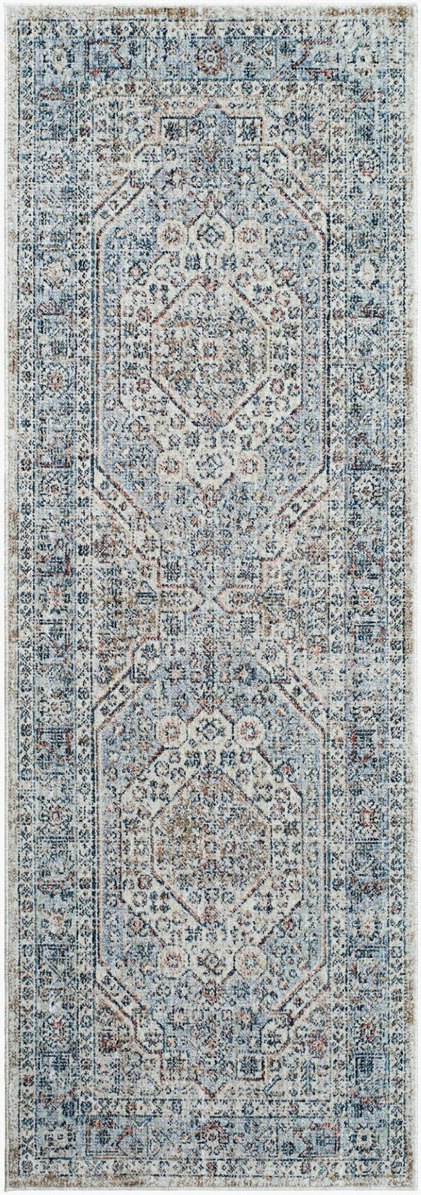 Livabliss Montreal Traditional Medallion Runner Rug Polyester Woven Hallway Entryway Accent Taupe, Gray 2'7" x 7'3" MTR2308-2773