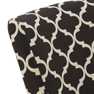 Homelegance By Top-Line Harmonn Moroccan Pattern Fabric Parsons Dining Chairs (Set of 2) Brown Rubberwood