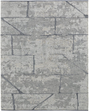 Feizy Rugs Alford Modern Hand Knotted Wool Rug - Soft, Abstract Design Perfect For Contemporary Spaces Gray,Silver Wool Alf6925fgrychle50