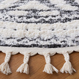 Safavieh Moroccan Tassel Shag 614 Power Loomed Shag & Flokati Rug X23 Ivory / Grey MTS614A-212