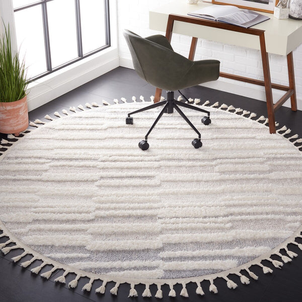 Safavieh Moroccan Tassel Shag 646 Power Loomed Shag & Flokati Rug X23 Beige / Ivory MTS646A-212