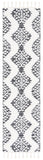 Safavieh Moroccan Tassel Shag 652 Power Loomed Shag & Flokati Rug Dark Grey / Ivory 3' x 3' Square