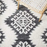 Safavieh Moroccan Tassel Shag 652 MTS652 Power Loomed Shag & Flokati Rug Dark Grey / Ivory MTS652H-26