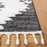 Safavieh Moroccan Tassel Shag 652 MTS652 Power Loomed Shag & Flokati Rug Dark Grey / Ivory MTS652H-26