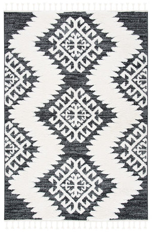 Safavieh Moroccan Tassel Shag 652 MTS652 Power Loomed Shag & Flokati Rug Dark Grey / Ivory MTS652H-26