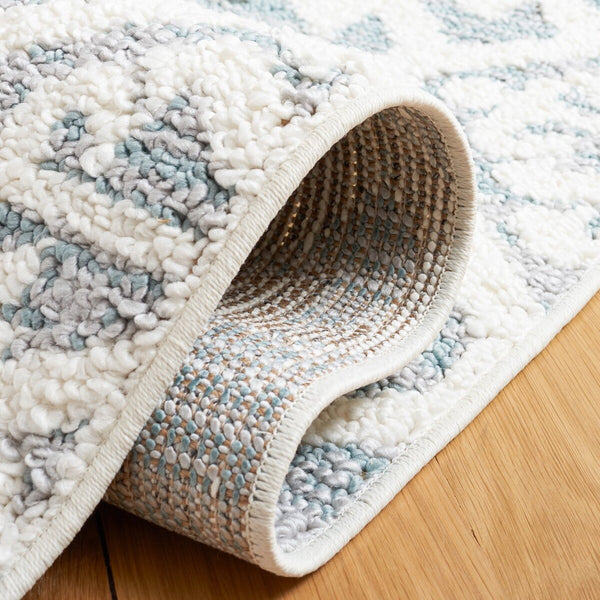 Safavieh Moroccan Tassel Shag 652 Power Loomed Polypropylene Pile Shag & Flokati Rug Teal / Ivory MTS652K-212