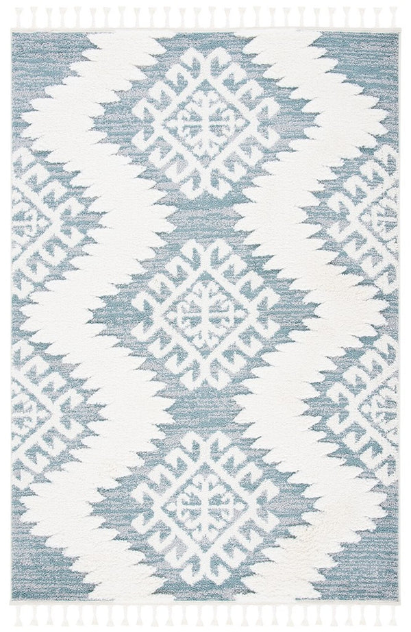 Safavieh Moroccan Tassel Shag 652 Power Loomed Polypropylene Pile Shag & Flokati Rug Teal / Ivory MTS652K-212