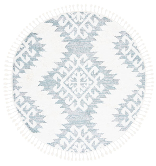 Safavieh Moroccan Tassel Shag 652 Power Loomed Polypropylene Pile Shag & Flokati Rug Teal / Ivory MTS652K-212