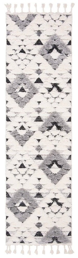 Safavieh Moroccan Tassel Shag 688 Power Loomed Polypropylene Pile Rug Ivory / Grey MTS688F-2