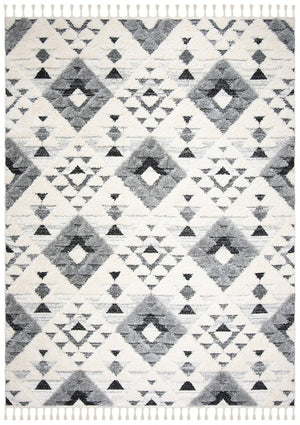 Safavieh Moroccan Tassel Shag 688 Power Loomed Polypropylene Pile Rug Ivory / Grey MTS688F-2