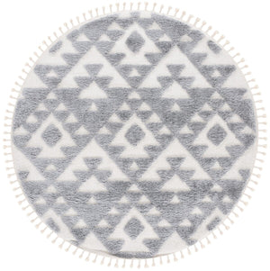 Safavieh Moroccan Tassel Shag 688 Power Loomed Shag & Flokati Rug Grey / Ivory 9' x 12'