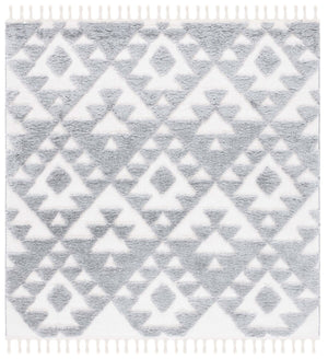 Safavieh Moroccan Tassel Shag 688 Power Loomed Polypropylene Pile Shag & Flokati Rug Grey / Ivory MTS688G-7SQ