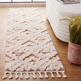 Safavieh Moroccan Tassel Shag 688 MTS688 Power Loomed Shag & Flokati Rug Ivory / Brick Rust MTS688P-3