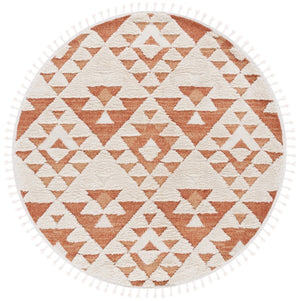 Safavieh Moroccan Tassel Shag 688 MTS688 Power Loomed Shag & Flokati Rug Ivory / Brick Rust MTS688P-3