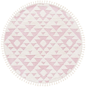 Safavieh Moroccan Tassel Shag 688 Power Loomed Shag & Flokati Rug Ivory / Pink 9' x 12'