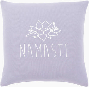 Surya Motto Accent Pillow - Elegant 20" Cotton Decor Piece With Unique Pattern, Easy Care, Indian-made Quality Lavender Cotton,Cotton Mtt003-2020