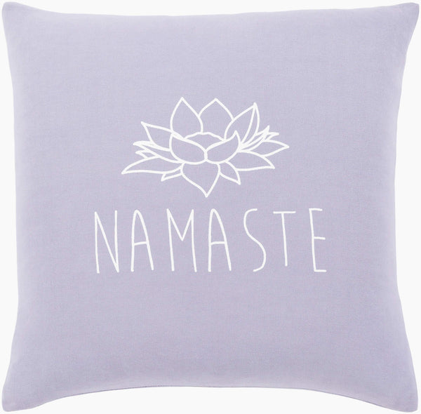 Surya Motto Accent Pillow - Elegant 20" Cotton Decor Piece With Unique Pattern, Easy Care, Indian-made Quality Lavender Cotton,Cotton Mtt003-2020
