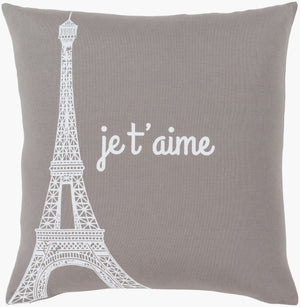 Surya Motto Accent Pillow - Elegant 20" Cotton Decor Piece With Unique Pattern, Easy Care, Indian-made Quality Gray Cotton,Cotton Mtt008-2020
