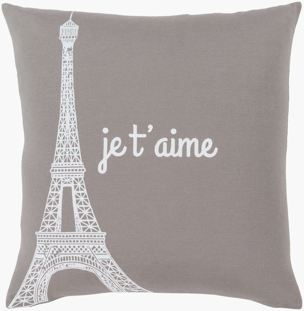 Surya Motto Accent Pillow - Elegant 20" Cotton Decor Piece With Unique Pattern, Easy Care, Indian-made Quality Gray Cotton,Cotton Mtt008-2020