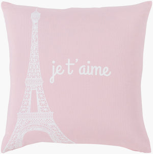 Surya Motto Accent Pillow - Elegant 20" Cotton Decor Piece With Unique Pattern, Easy Care, Indian-made Quality Pale Pink Cotton,Cotton Mtt009-1818d
