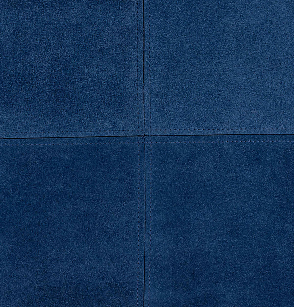 Surya Manitou 20"L X 20"W Rustic Accent Pillow - Crafted Cotton & Leather, Made In Argentina, Easy Care Navy Leather,Cotton Mtu001-2020