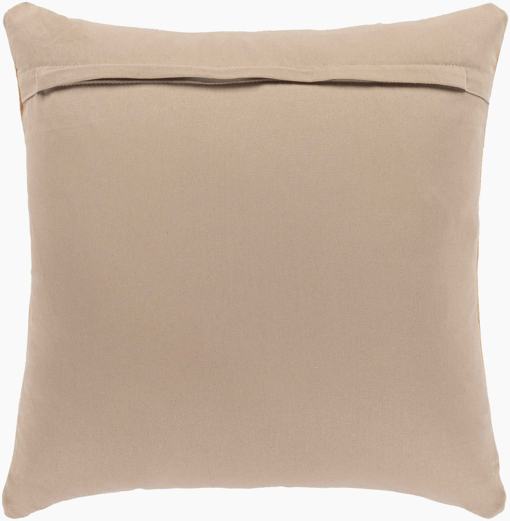 Surya Manitou 20"L X 20"W Rustic Accent Pillow - Crafted Cotton & Leather, Made In Argentina, Easy Care Brown Leather,Cotton Mtu002-2020d