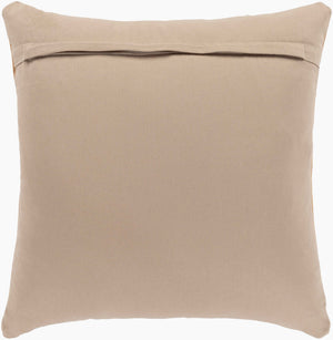 Surya Manitou 20"L X 20"W Rustic Accent Pillow - Crafted Cotton & Leather, Made In Argentina, Easy Care Brown Leather,Cotton Mtu002-2020d