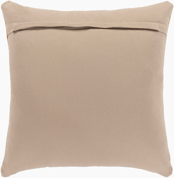 Surya Manitou 20"L X 20"W Rustic Accent Pillow - Crafted Cotton & Leather, Made In Argentina, Easy Care Brown Leather,Cotton Mtu002-2020d