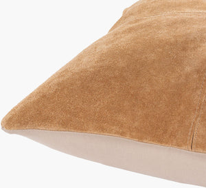 Surya Manitou 20"L X 20"W Rustic Accent Pillow - Crafted Cotton & Leather, Made In Argentina, Easy Care Brown Leather,Cotton Mtu002-2020d