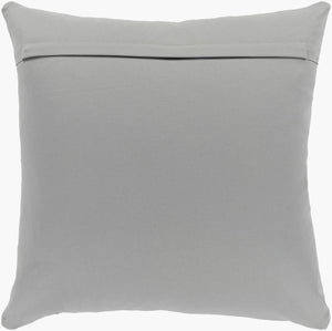 Surya Manitou 20"L X 20"W Rustic Accent Pillow - Crafted Cotton & Leather, Made In Argentina, Easy Care Slate Leather,Cotton Mtu003-2020p