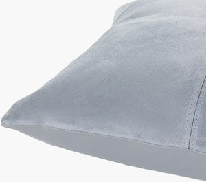 Surya Manitou 20"L X 20"W Rustic Accent Pillow - Crafted Cotton & Leather, Made In Argentina, Easy Care Slate Leather,Cotton Mtu003-2020p