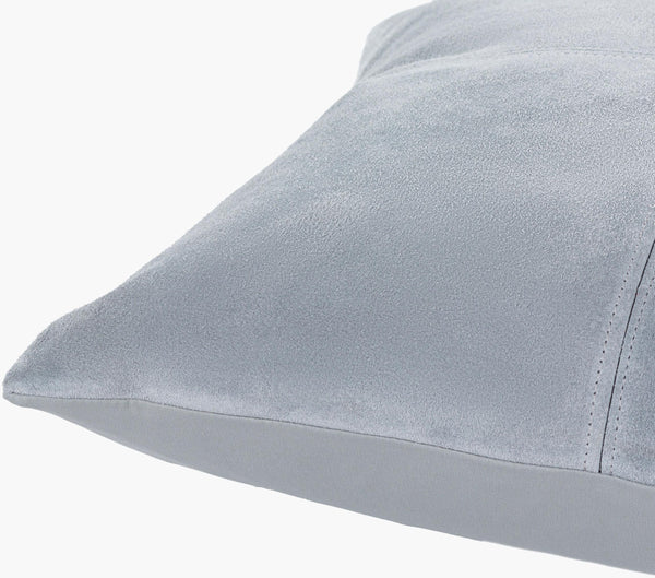 Surya Manitou 20"L X 20"W Rustic Accent Pillow - Crafted Cotton & Leather, Made In Argentina, Easy Care Slate Leather,Cotton Mtu003-2020p