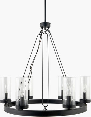 Livabliss Motovun Iron and Glass Industrial Rustic Chandelier for Dining Rooms and Entryways MTV-002