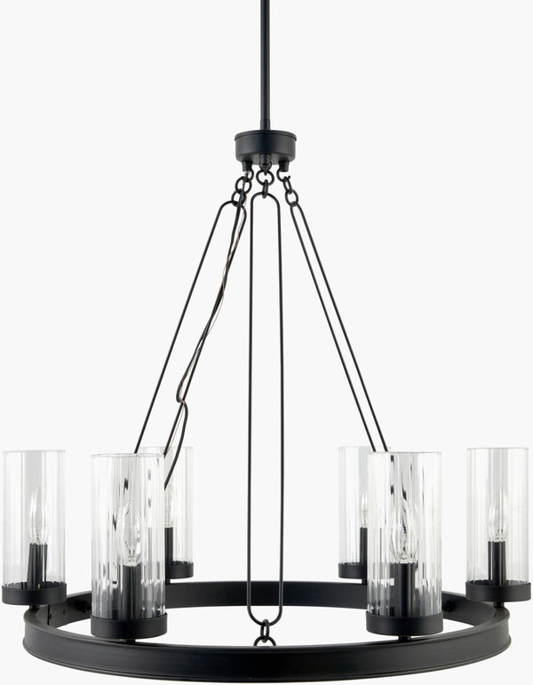 Livabliss Motovun Iron and Glass Industrial Rustic Chandelier for Dining Rooms and Entryways MTV-002
