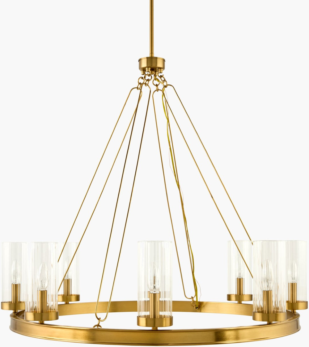 Livabliss Motovun Iron and Glass Industrial Rustic Chandelier for Dining Rooms and Open Lofts MTV-003