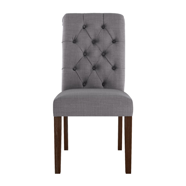 Homelegance By Top-Line Dafne Tufted Rolled Back Parsons Chairs (Set of 2) Brown Rubberwood