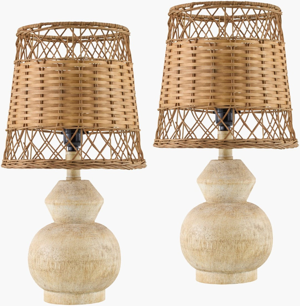 Livabliss Misty Woven Rattan Shade Table Lamp with Resin Base for Bohemian Coastal Decor MTY002-SET