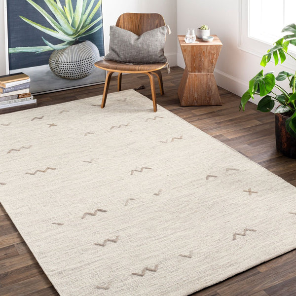 Livabliss Montezuma Handwoven Wool Area Rug with Artisan High-low Texture for Entryway Accent Light Gray, Lig 3'3" x 5'3" MTZ2004-3353