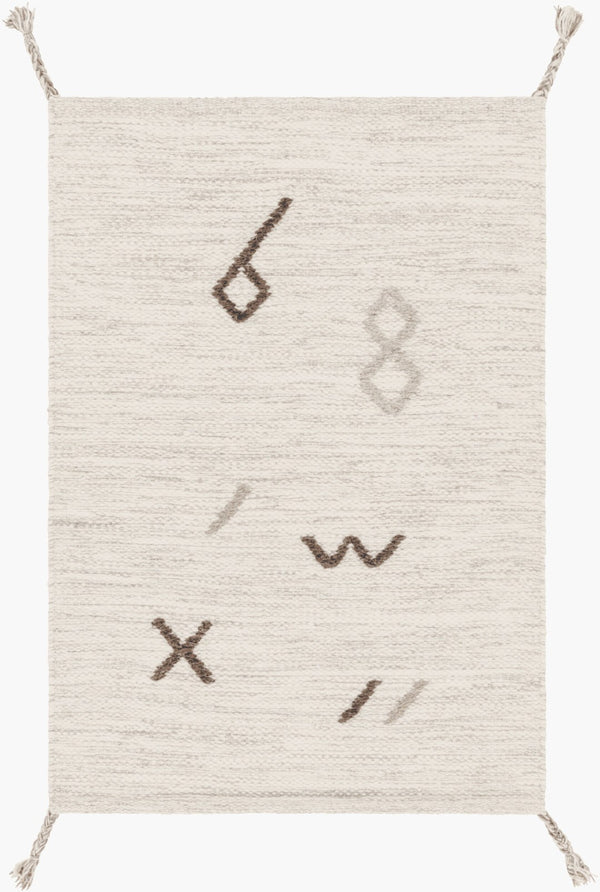 Livabliss Montezuma Hand-woven Wool Area Rug Global Pattern Artisan Texture for Entryways Light Gray, Lig 2' x 3' MTZ2005-23