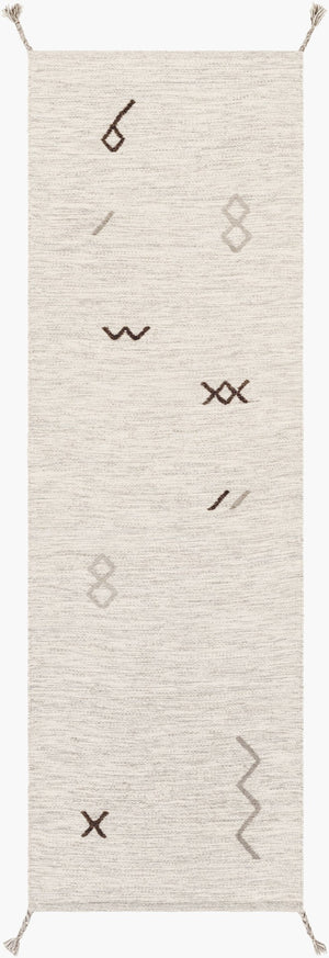 Livabliss Montezuma Hand-woven Wool Area Rug Global Pattern Artisan Texture for Entryways Light Gray, Lig 2'6" x 8' MTZ2005-268