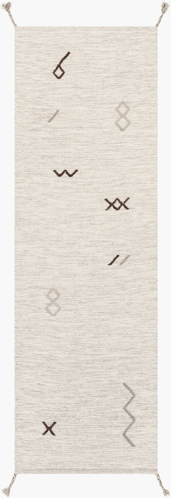 Livabliss Montezuma Hand-woven Wool Area Rug Global Pattern Artisan Texture for Entryways Light Gray, Lig 2'6" x 8' MTZ2005-268