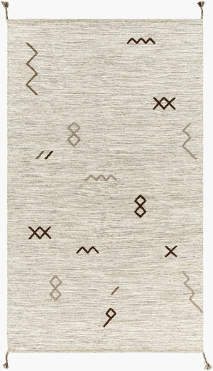Livabliss Montezuma Hand-woven Wool Area Rug Global Pattern Artisan Texture for Entryways Light Gray, Lig 5' x 8' MTZ2005-58