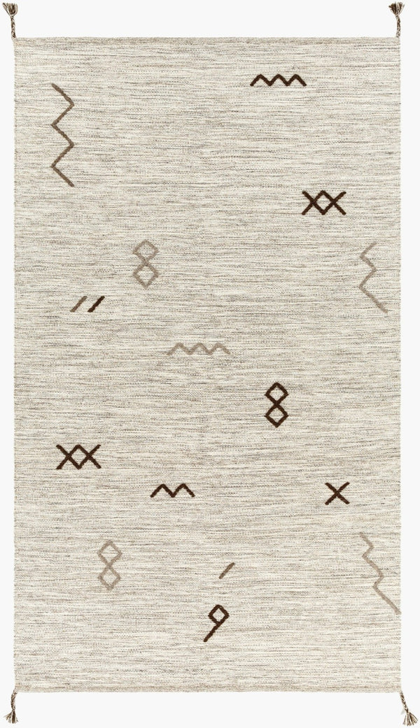 Livabliss Montezuma Hand-woven Wool Area Rug Global Pattern Artisan Texture for Entryways Light Gray, Lig 5' x 8' MTZ2005-58