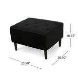 Christopher Knight Home® - Noble House - Kimiko Tufted Black Velvet Ottoman