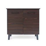 Christopher Knight Home® - Noble House - Wilnona Mid-Century 3-Shelf Faux Wood Cabinet, Walnut and Sanremo Oak