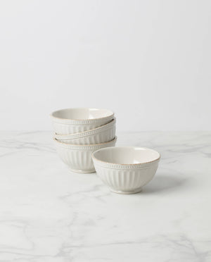 Lenox French Perle Groove All-Purpose Bowls, Set of 4 White, WHITE STONEWARE 895719