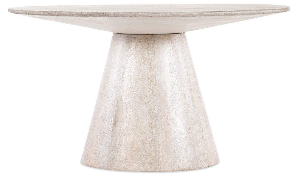 Hooker Furniture Commerce Madison Round Dining Table With Sculptural Pedestal, Solid Mango Wood, Durable Finish Whites/Creams/Beiges 7228-75005-02