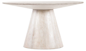 Hooker Furniture Commerce Madison Round Dining Table With Sculptural Pedestal, Solid Mango Wood, Durable Finish Whites/Creams/Beiges 7228-75005-02