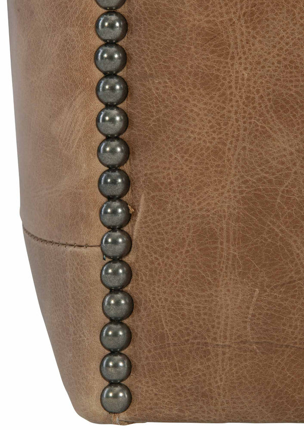 Bernhardt Bernhardt Brown Leather Swivel Chair With Barrel Back, Nailhead Trim, Tufting & 360° Comfort 212SLCO