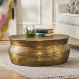 Christopher Knight Home® - Noble House - Blairmont Modern Handcrafted Aluminum Drum Coffee Table